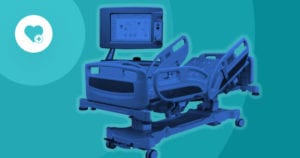 hospital bed and patient monitor